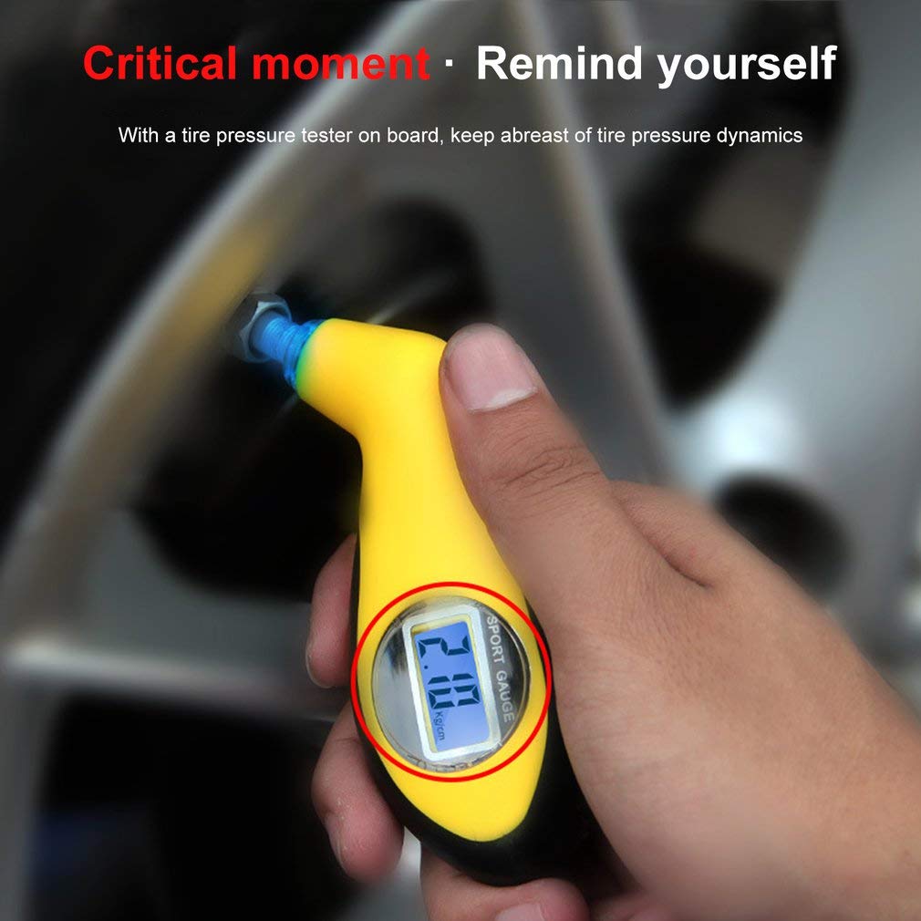 Medidor de presión para coche, medidor de presión de neumáticos LCD Digital electrónico para coche, 0-100 PSI, manómetro de neumáticos con retroiluminación, herramienta de prueba de barómetros