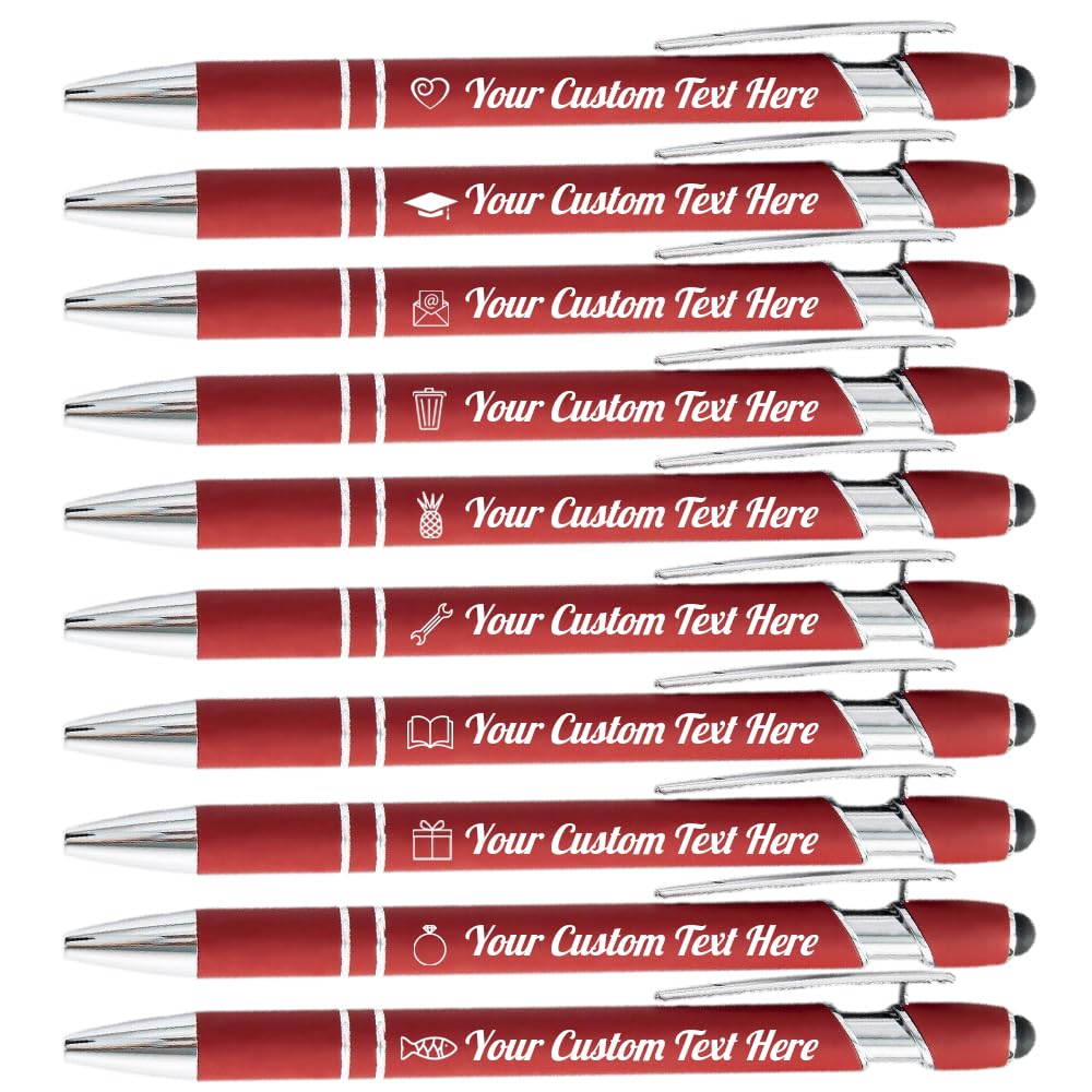 Dhykeran Personalized Ballpoint Pens with Stylus Tip Customized Name Logo Pen for Business Graduation Anniversaries Great Gift Pens