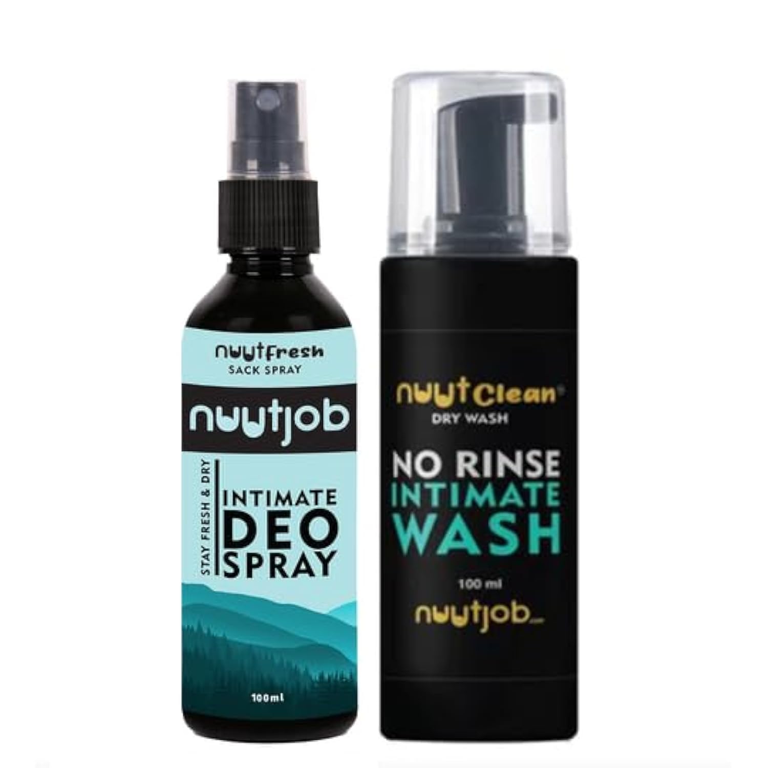 Men’s Intimate Hygiene Combo Pack | No-Rinse Dry Wash & Deo Spray for Men | Activated Charcoal & Plant Extracts | Prevents Odour & Itch | Paraben & Alcohol Free | 200 ml