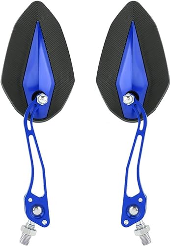 Miniatura 8 de Keenso - 1 par de espejos universales para motocicleta, manubrio ajustable de aluminio, retrovisor, retrovisor, 0.394 in, 0.315 in (azul)