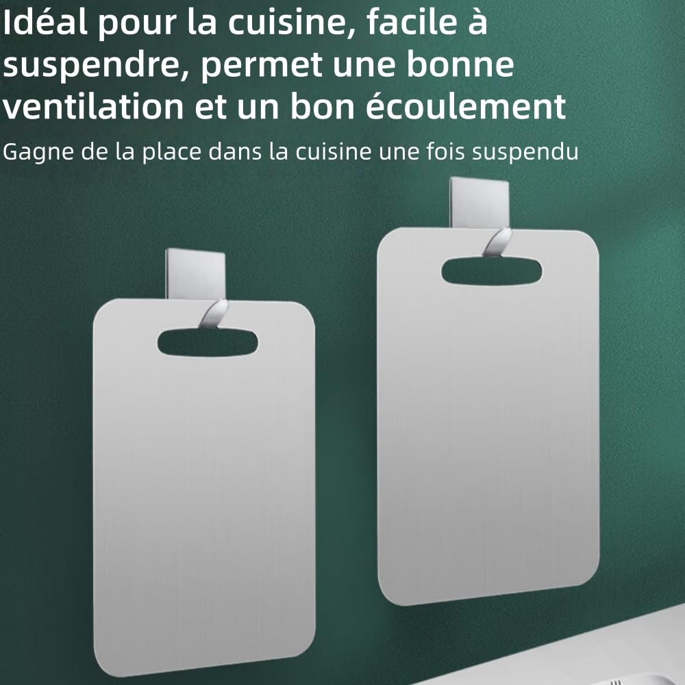 Katori Planche à découper double face en alliage de titane,Résistant aux Odeurs, Poignée Facile à Saisir pour Couper Viande, Légumes, Fruits et Pain