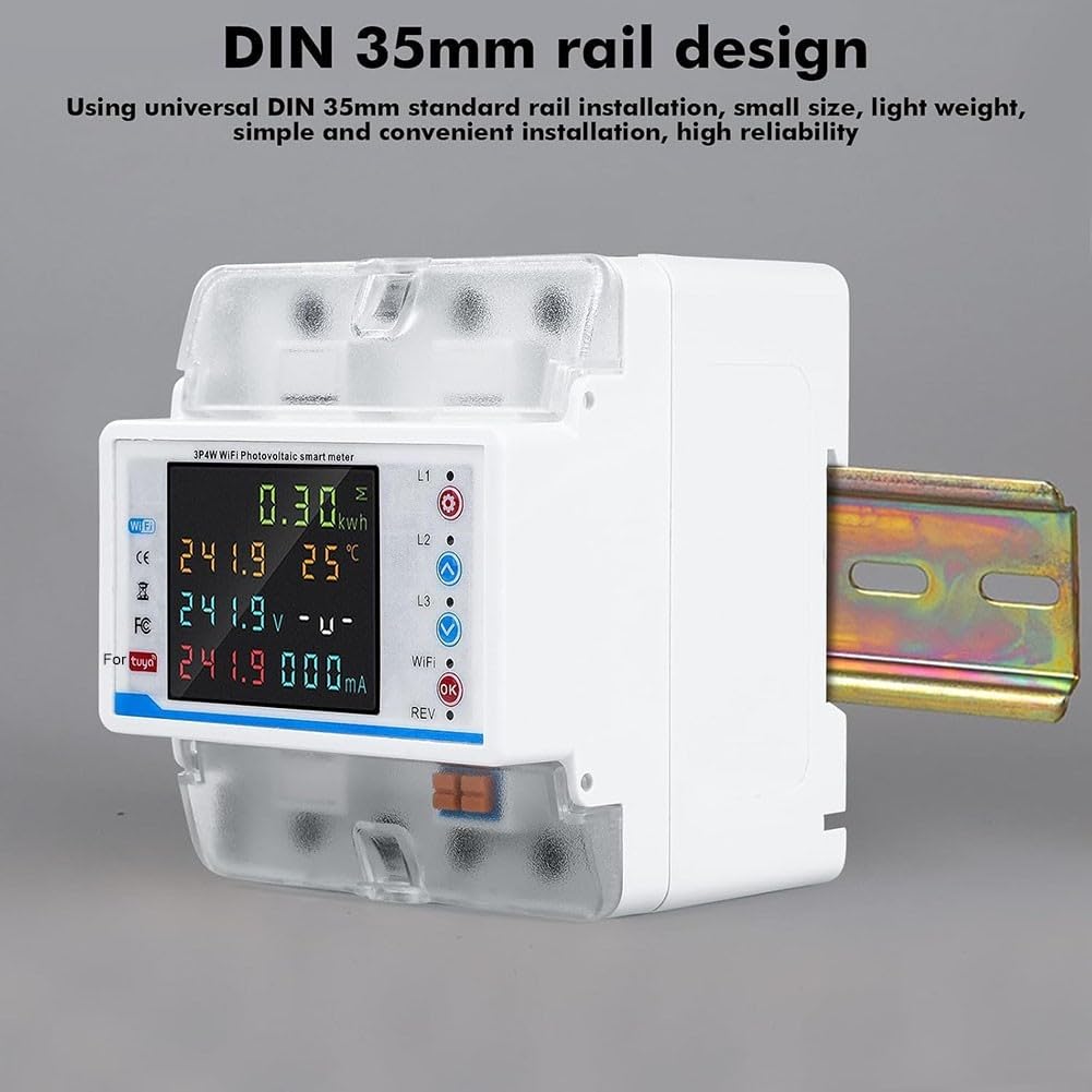 Medidor de potencia del disyuntor de corriente 4P trifásico Wifi, interruptor trifásico Wifi energéticamente eficiente diseñado para proteger el equipo eléctrico doméstico de forma segura