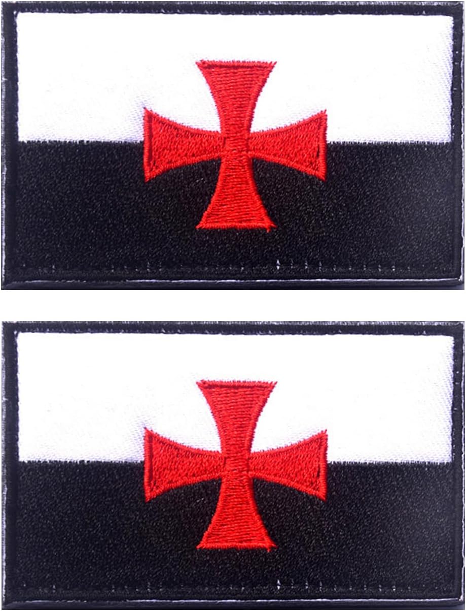 2 PCS AliPlus Knights Templar Patch Knight The Crusaders Patches Christian Patches Embroidered Morale Patch