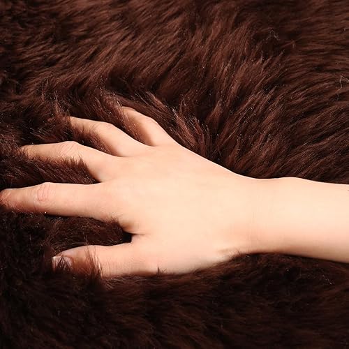 Vista 80 de Alfombra de piel de oveja auténtica de alta calidad, piel de oveja australiana, esponjosa, de lujo, natural, de piel de cordero esponjosa, funda