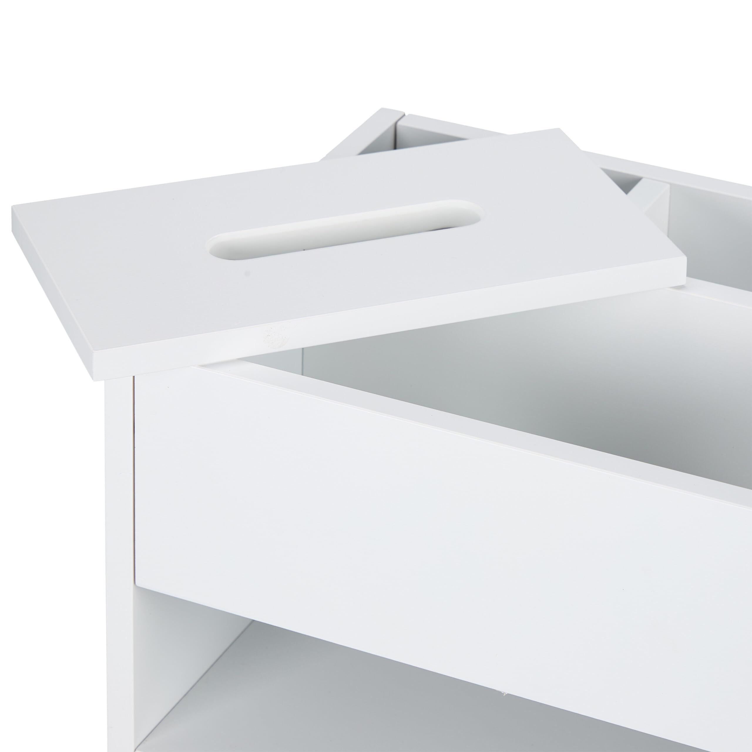 Relaxdays Carrito Auxiliar Estrecho, Especias y Cosméticos, 55x38,5x23 cm, Carro Multiusos Cocina, Baño, Oficina, Blanco