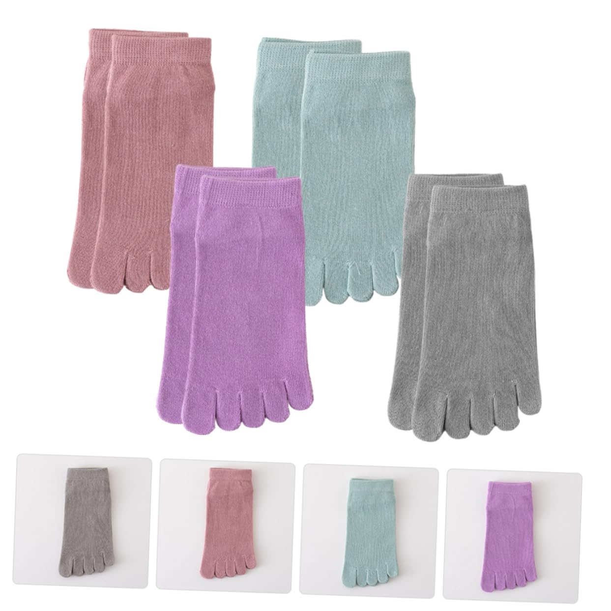 PACKOVE 3 Series Calcetines De Punta Calcetines De Mujer Cortar Mujer Invisibles De Cinco Dedos Bajo De Algodón Para Mujeres Cortos 4 Pares*3