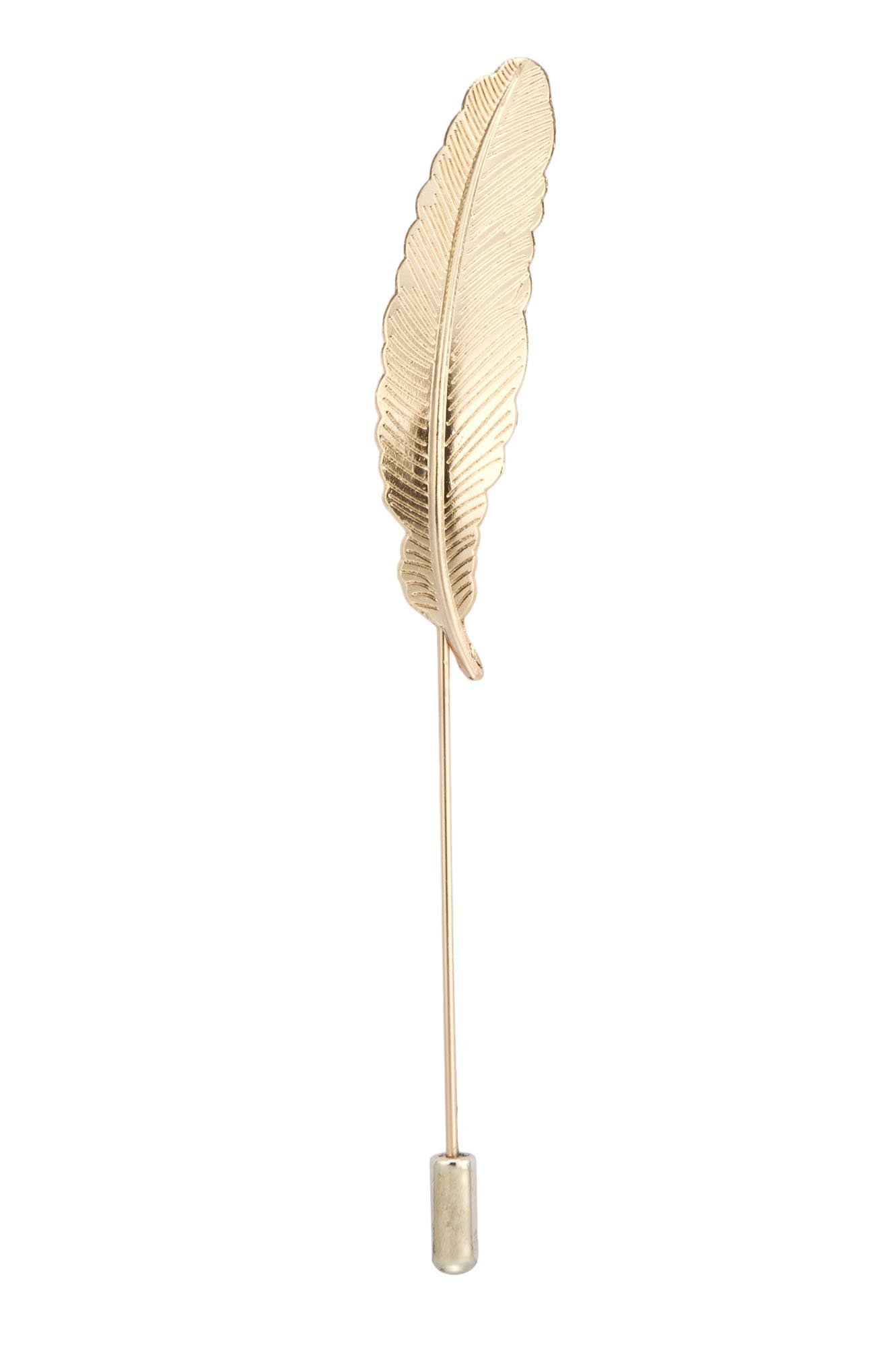 Knighthood Men's Formal Gold Feather Office Lapel Pin Brooch Badges Golden