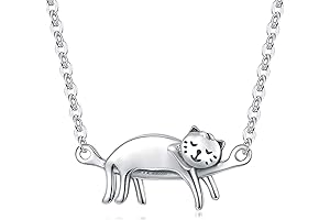 Sterling Silver Animal Design Necklace for Women, Perfect for Cat Lovers