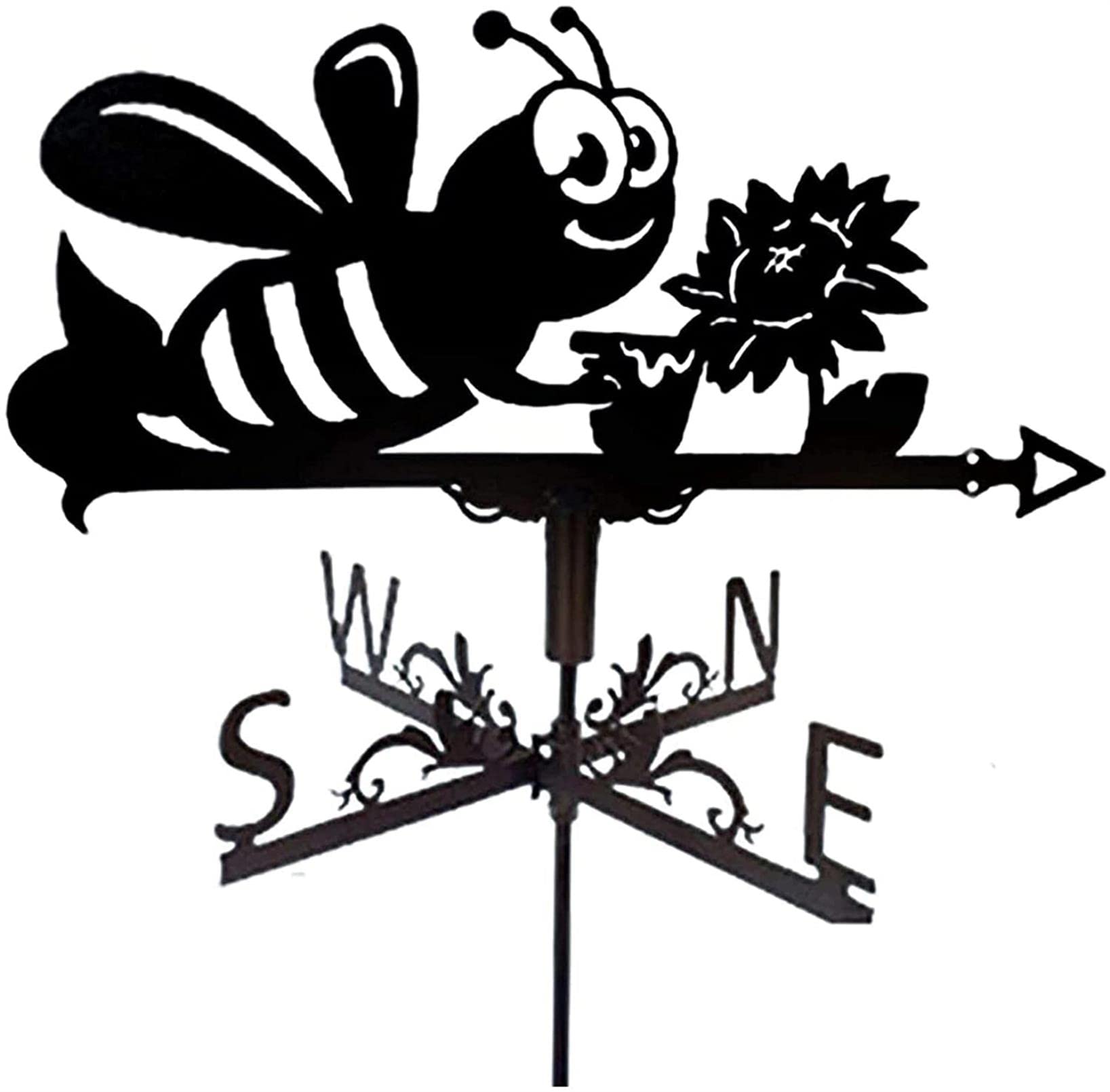 TAXXII Bee Ornament Metal Iron Weathervane, For Garden Yard Home Garage Dome Barn - Outdoor Decorative Wind Vane Weathervane Direction Indicator