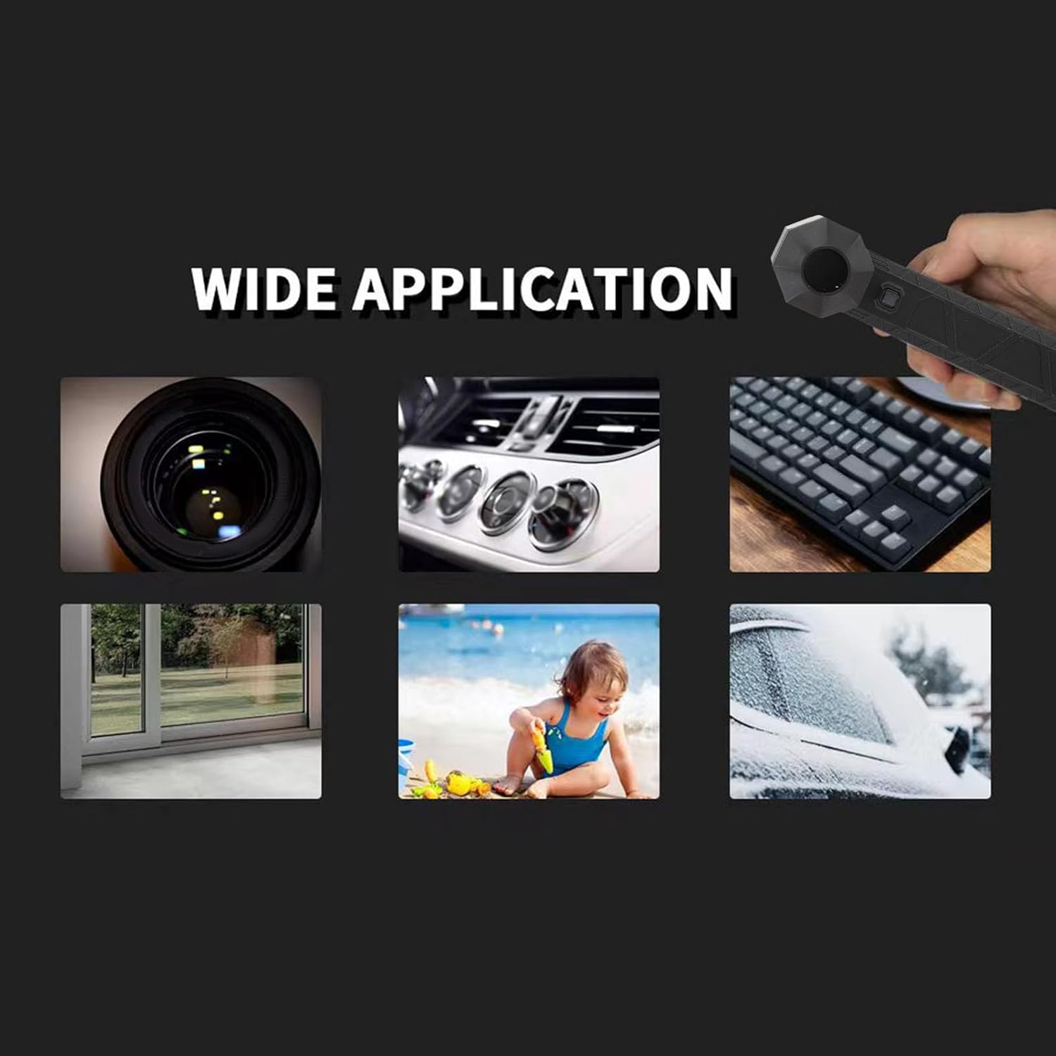 Dry Mini Blower, 130000 RPM Portable Turbine Fan, Dry Blower with Nozzle, Handheld Cordless Air Blower, Super Fan with Light for Car Cleaning Camping