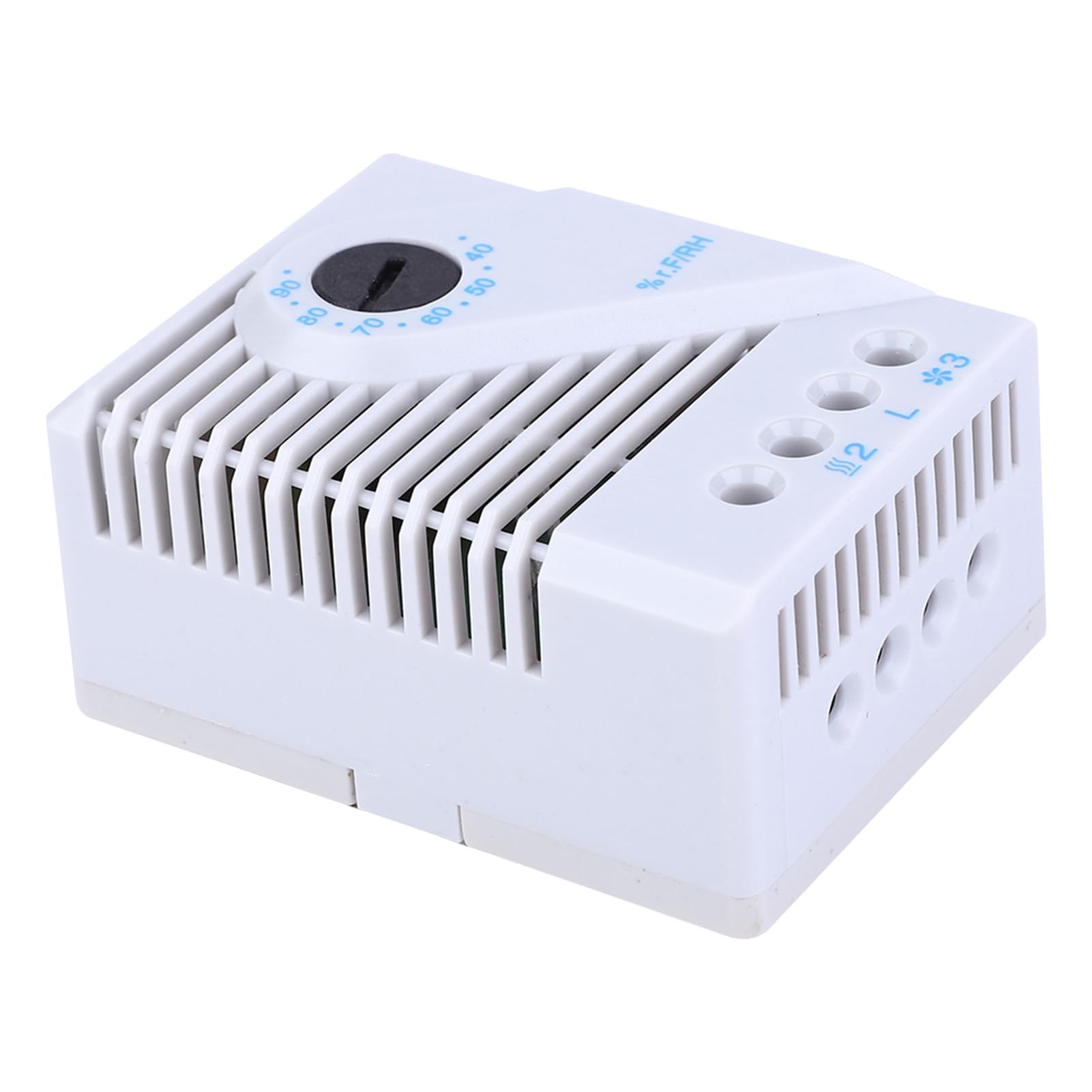MFR012 Contrôleur d'humidité Mécanique Hygrostat Ventilateur Chauffant avec Boîtier en PC pour Ajusteur d'humidité de Meuble TV (MFR012)