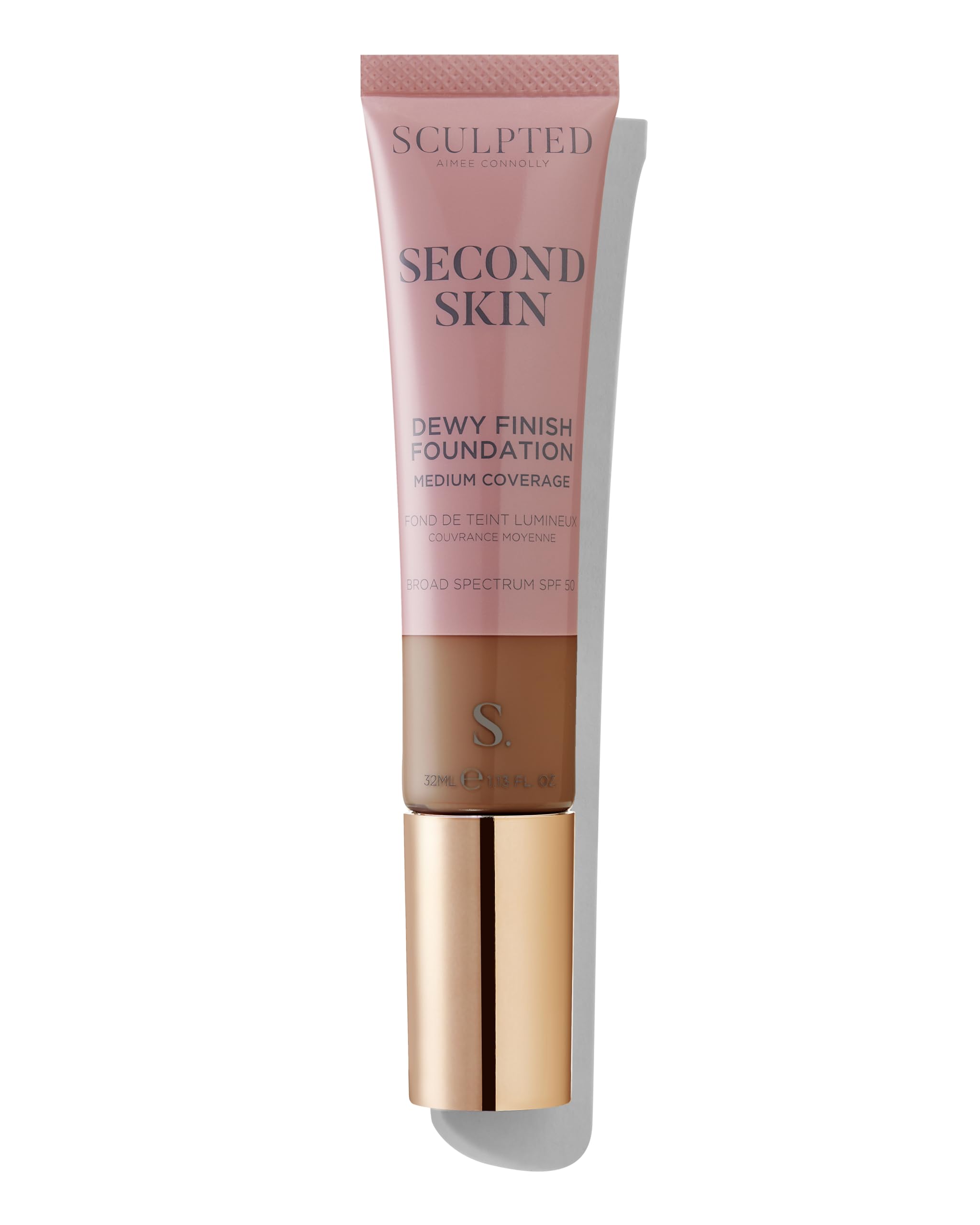 Second Skin Dewy Liquid Face Foundation from Sculpted by Aimee - 32ml Buildable, Medium Coverage Foundation with Dewy Finish, Hyaluronic Acid, Collagen Boosting Formula, SPF 50, (Rich Deep 6.8)