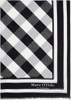 Marc O'Polo Women's Scarf with All-Over Print, Lightweight, Multicoloured (Multi/Deep Night Blue), One Size