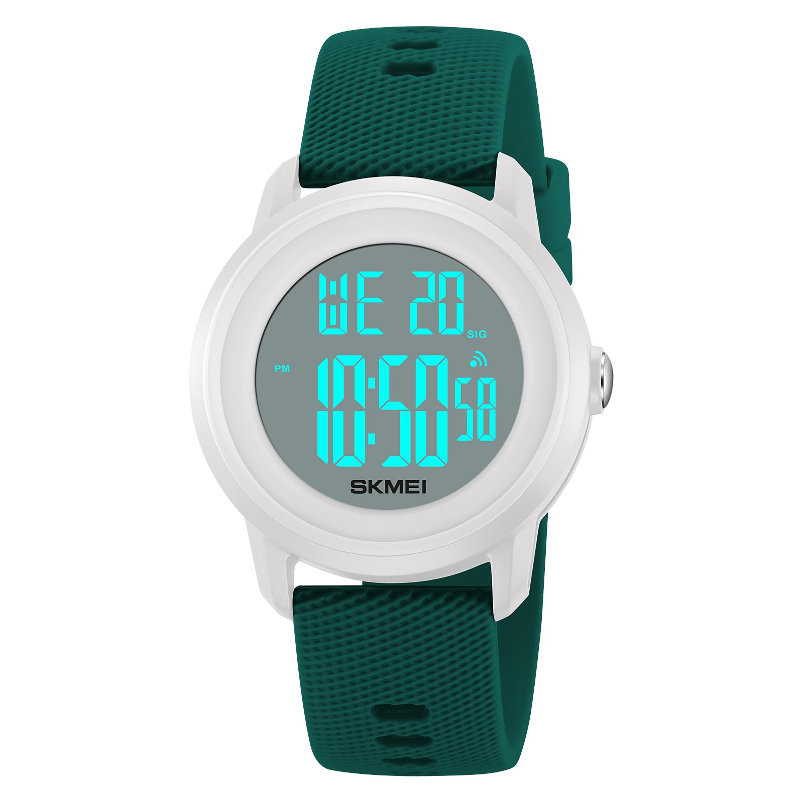 SKMEI Mens Wrist Watch, Waterproof Military Analog Digital Watches with LED Multi Time Chronograph, Stainless Steel Business Watches for Men