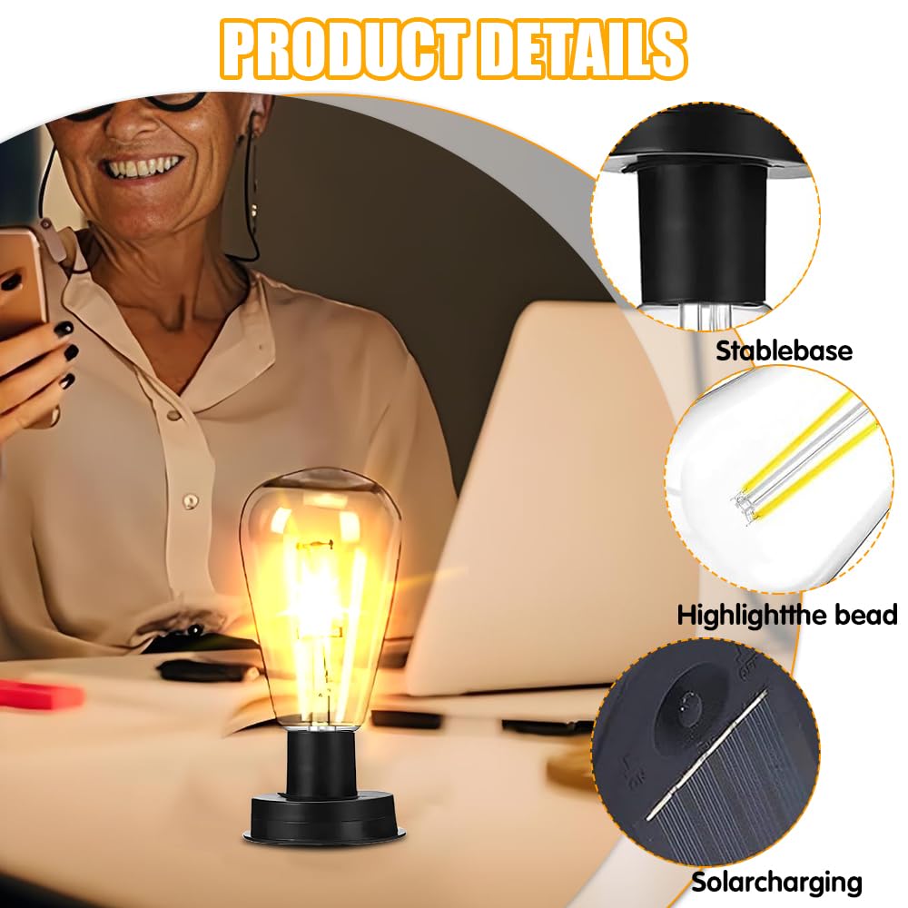 Ampoule Solaire Exterieur, 2 Pièces 8.5 cm Lampe Solaire Jardin Rechange, Lampe Solaire de Rechange avec Ampoule LED Brillante, Éclairage Solaire D'extérieur Décoration DIY (4PCS)
