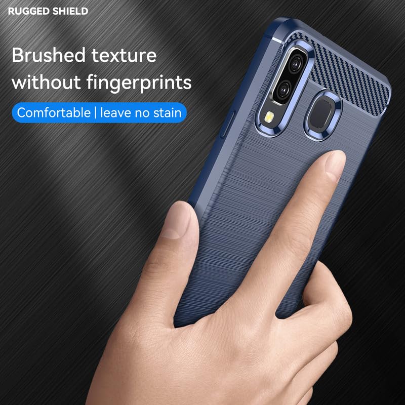 Image of Flexible Back Case Cover for Samsung Galaxy A8 Star - Blue (Carbon Fibre)