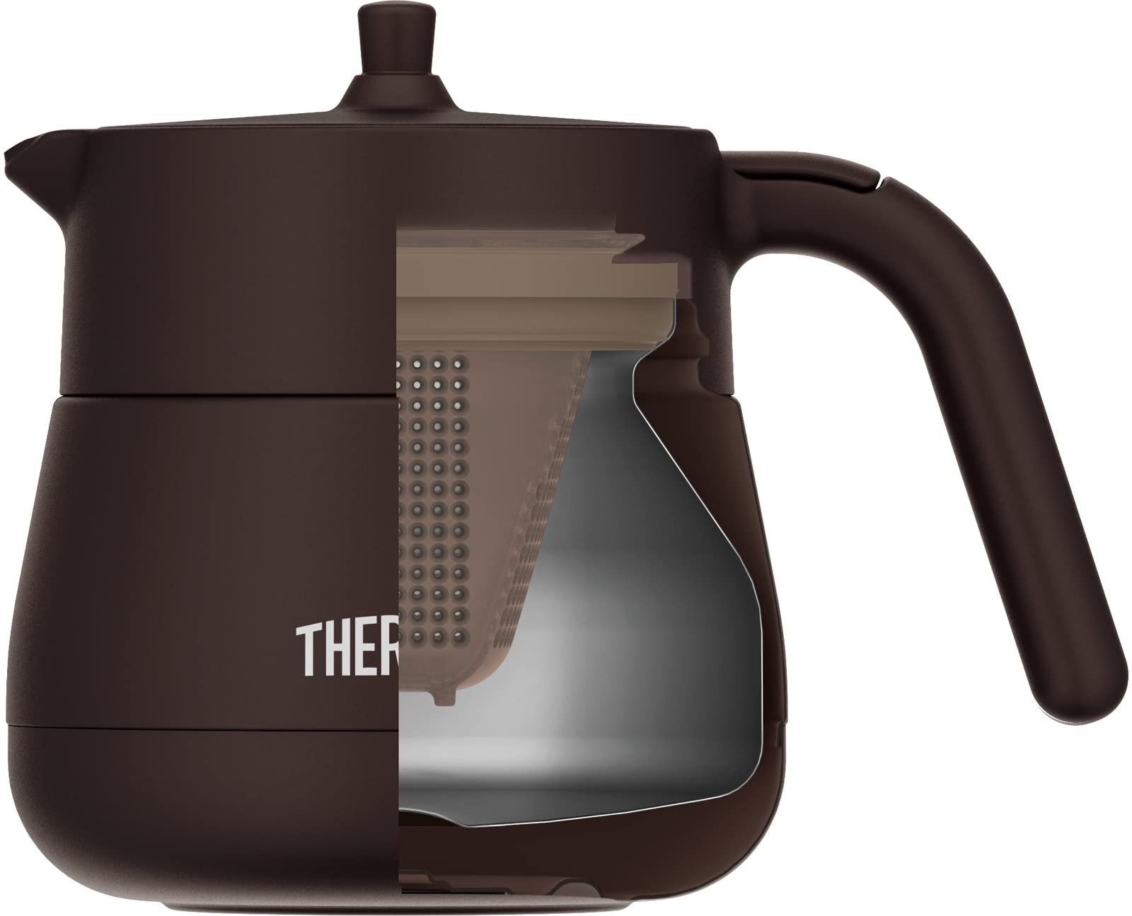 Thermos TTE-450 BW Dzbanek próżniowy z sitkiem, 450 ml, brązowy