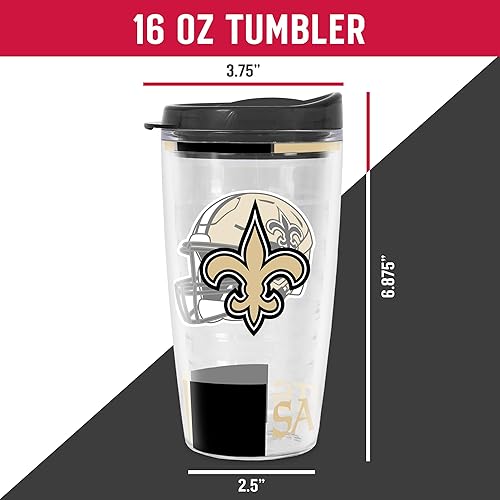 Miniatura 133 de Rico Industries NFL - Vaso clásico de fútbol americano de doble pared, 16 oz o 20 onzas, tapa W