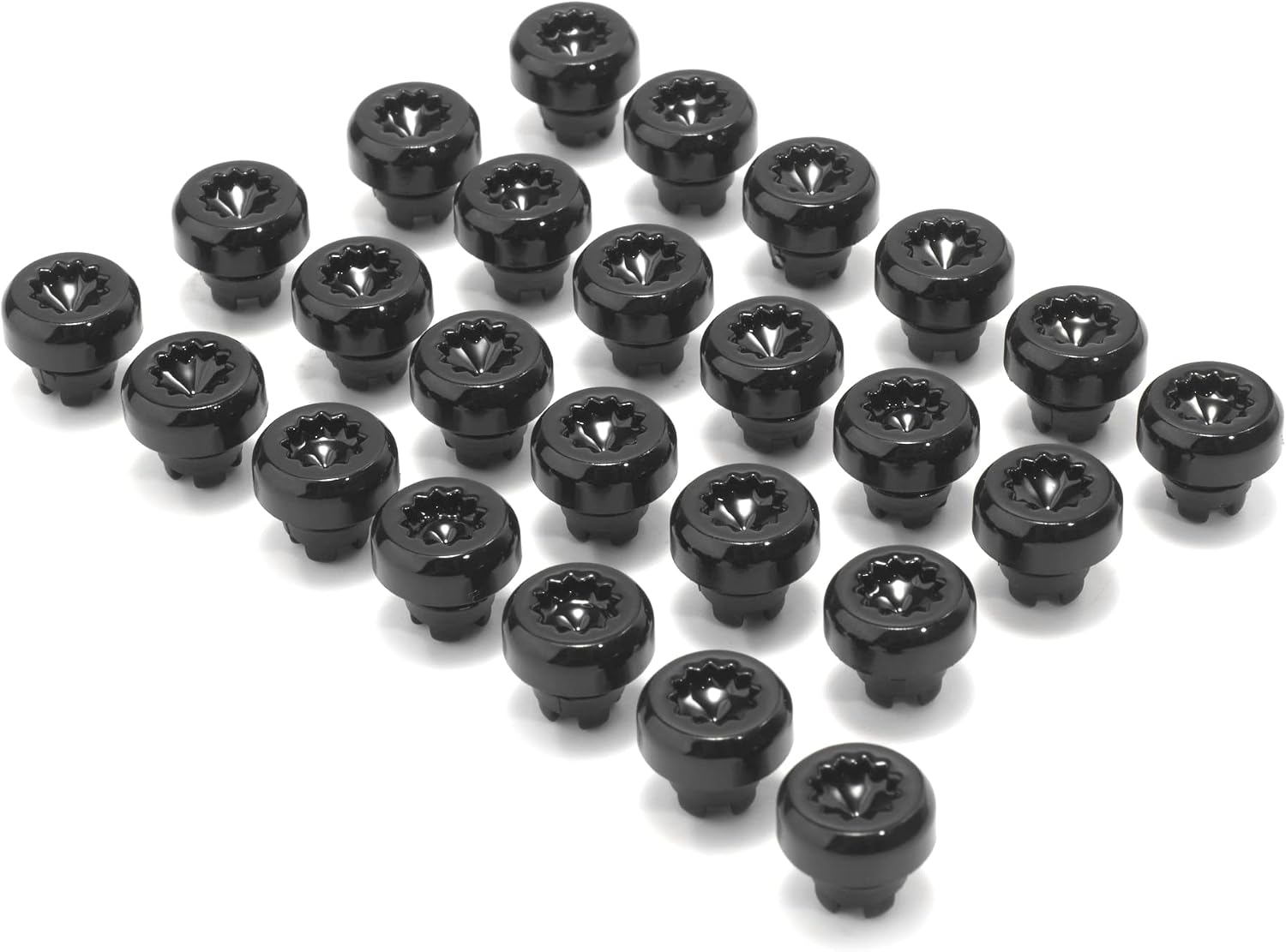 RTRHINOTUNING 7.9mm/0.31in Wheel Rim Lip Rivets Nuts Replacement Rivets Stem Length-7mm, Black 50pcs