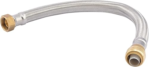 SharkBite - Conector flexible para calentador de agua de 3/4 pulgadas x 3/4 pulgadas FIP x 12 pulgadas de acero inoxidable trenzado, conexión de