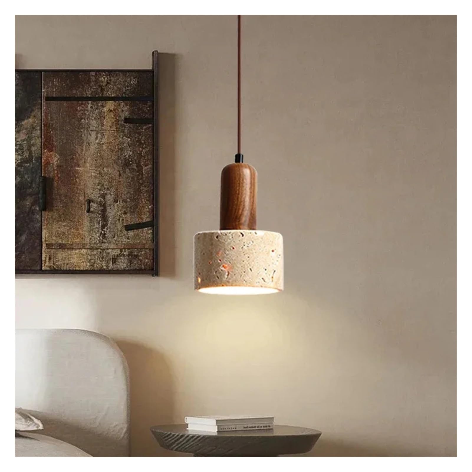 Lustre LED en pierre jaune pour table à manger et design de maison - 8