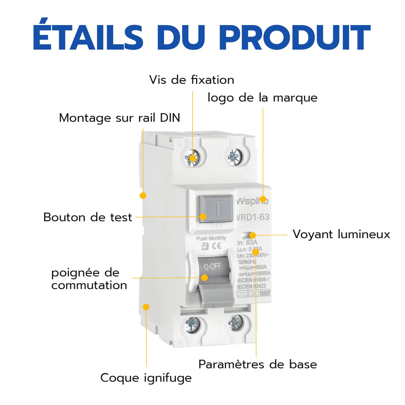 FI-Schutzschalter Typ B 63A 30mA - Für Elektroauto Ladestationen 6KA