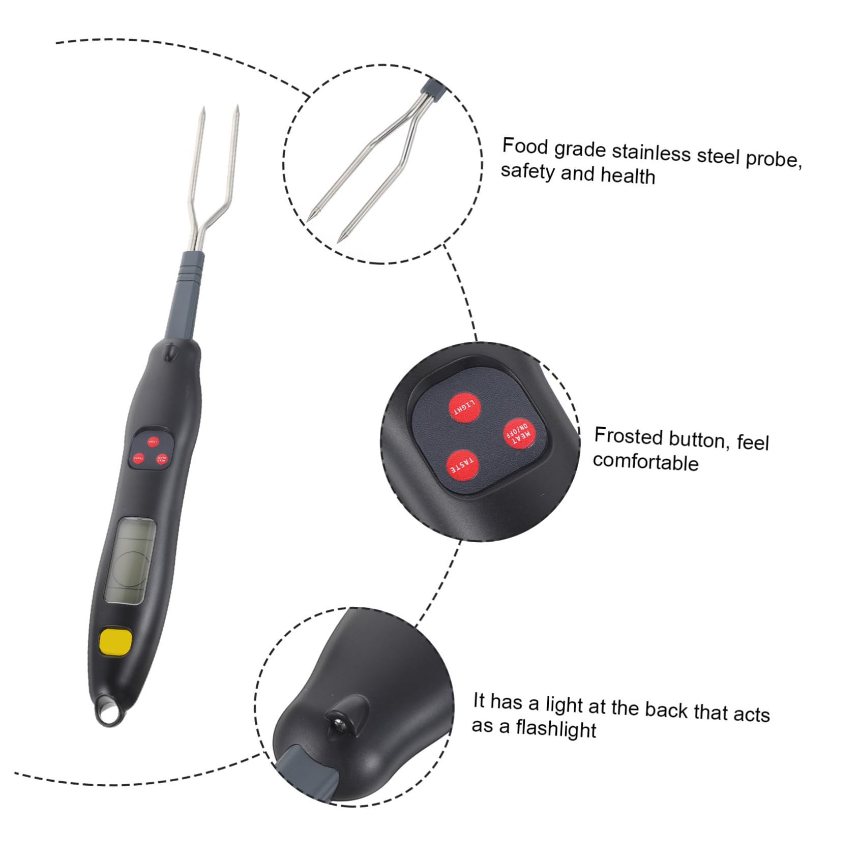Grillthermometer Gabel 206 aus Edelstahl mit Digitaler Anzeige