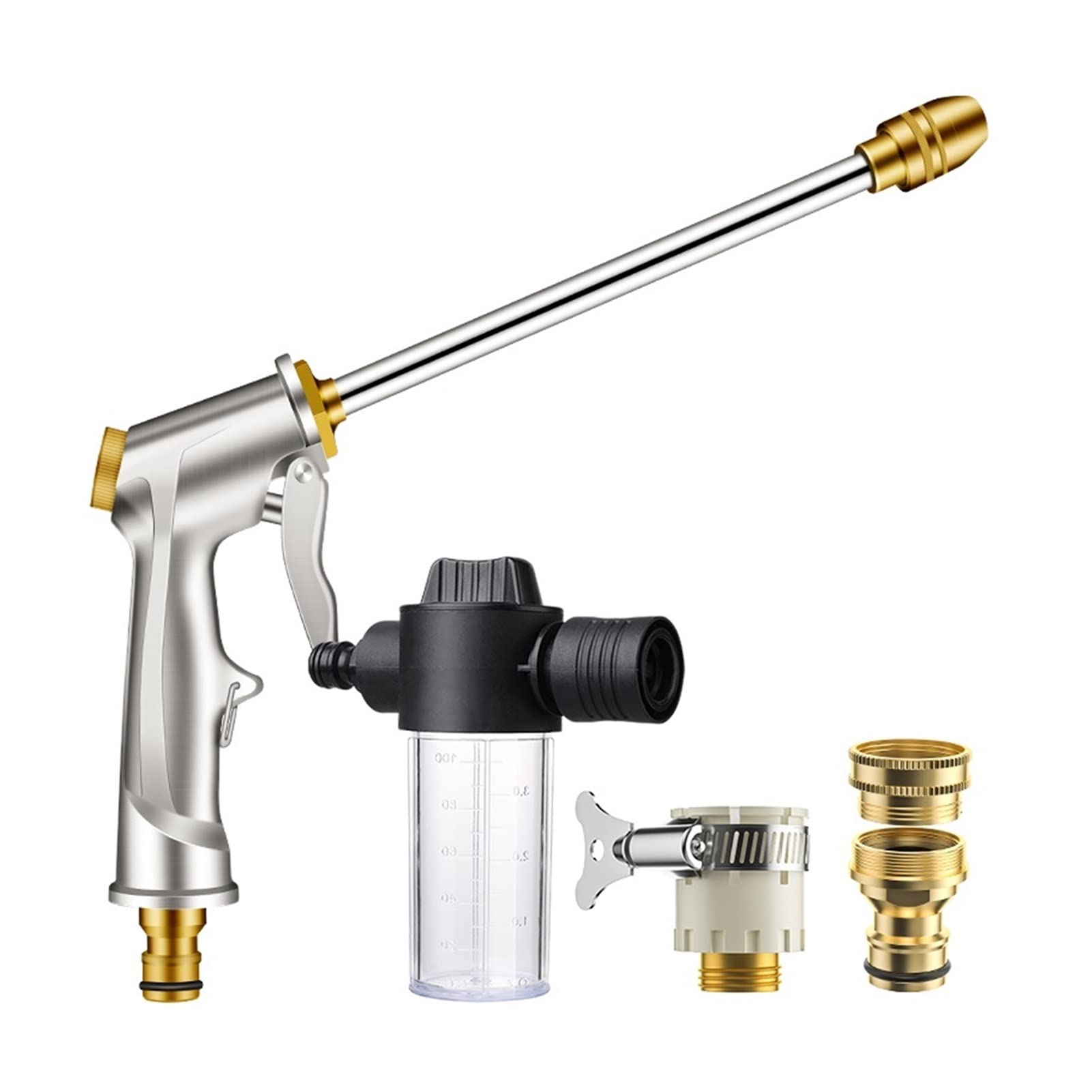 Ddqcnzpmy Purple Garden Hose Spray Gun - Garden Hose High Pressure Spray Nozzle Cleaner With Soap Dispenser Bottle Snow Foam Water Gun Watering Sprayer Car Washer(Purple)