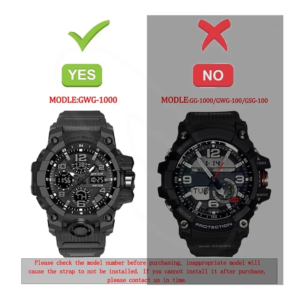 Męska klamra ze stali nierdzewnej z żywicy WatchBand pasuje do Casio g-shock GWG-1000