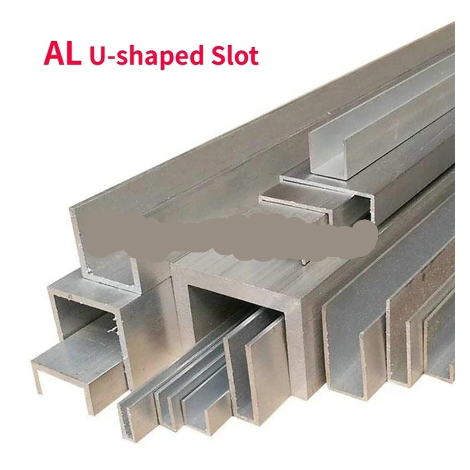 Ángulo de aluminio Perfil de riel ranurado en forma de U de aleación de aluminio