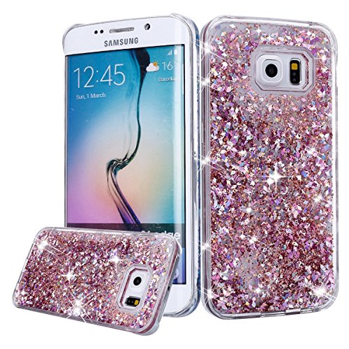 Urberry Galaxy S6 Case, Bling Glitter Case, Floating Liquid Sparkle Hard Case for Samsung Galaxy S6 with a Free Screen Protector