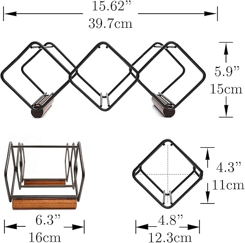 Miniatura 2 de TOMORAL Estante de vino estante de vino para encimera 5 botellas para almacenamiento de vino no requiere montaje estante de vino de metal moderno