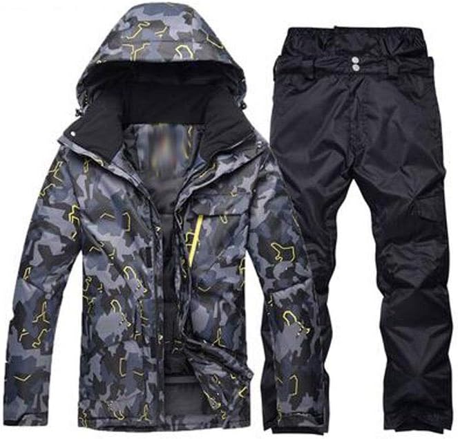 Ski Suit, Men's Wear, Outdoor Windbreak, Waterproof Ski Suit Ski Jacket and Pants Winter Warm Ski (A M Code)