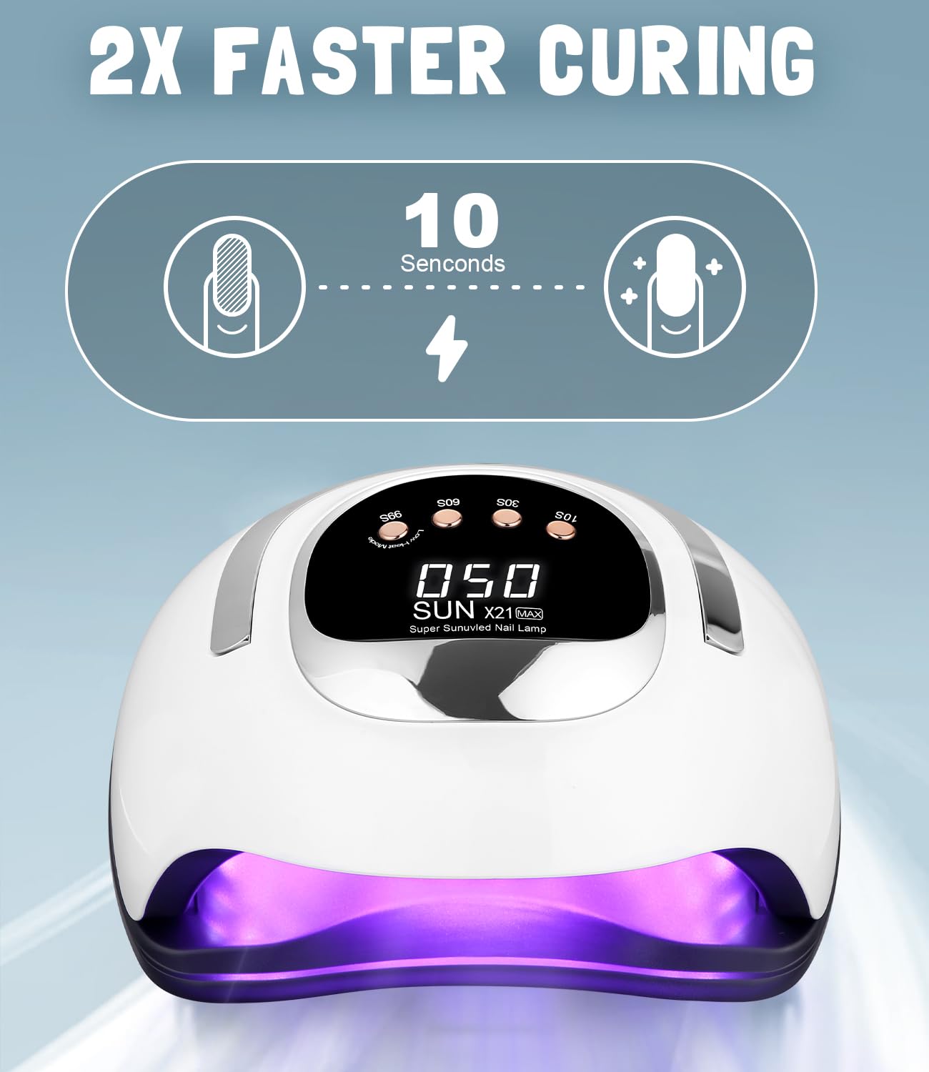 320W Lampada UV LED Unghie, Professionale 72 sfere di lampada a LEDs, Semipermanente Curare Rapidamente Pedicure Fornetto per Tutti i Smalti, Automatico Sensore per Manicure a Casa e in Salone