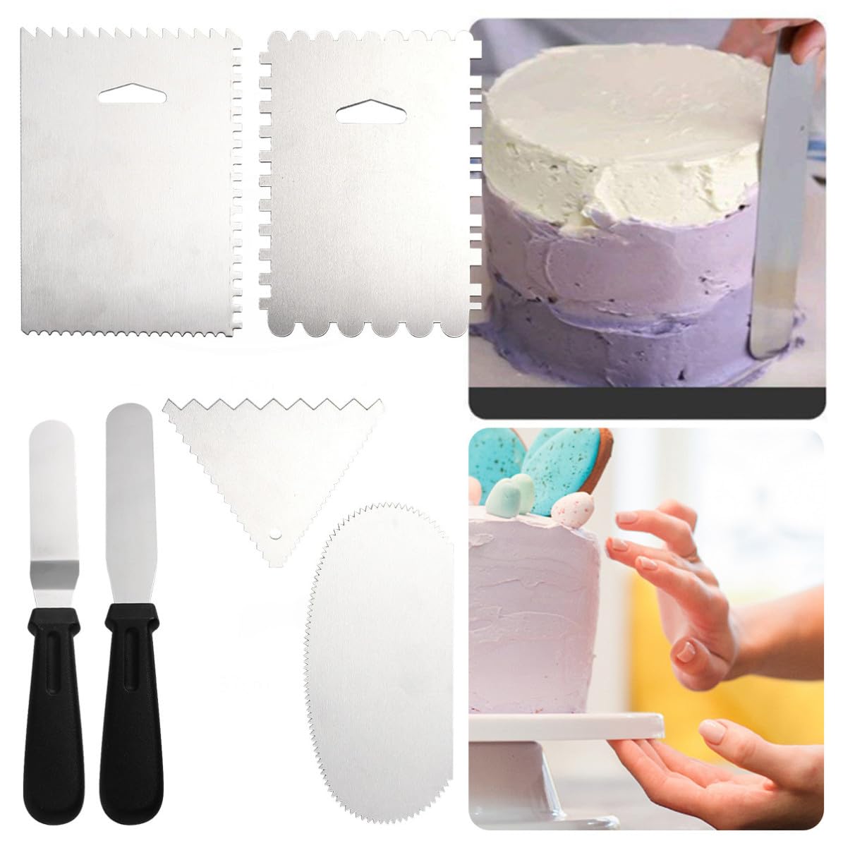 Cabilock Kit de 7 Herramientas para Decorar Pasteles Plato Giratorio