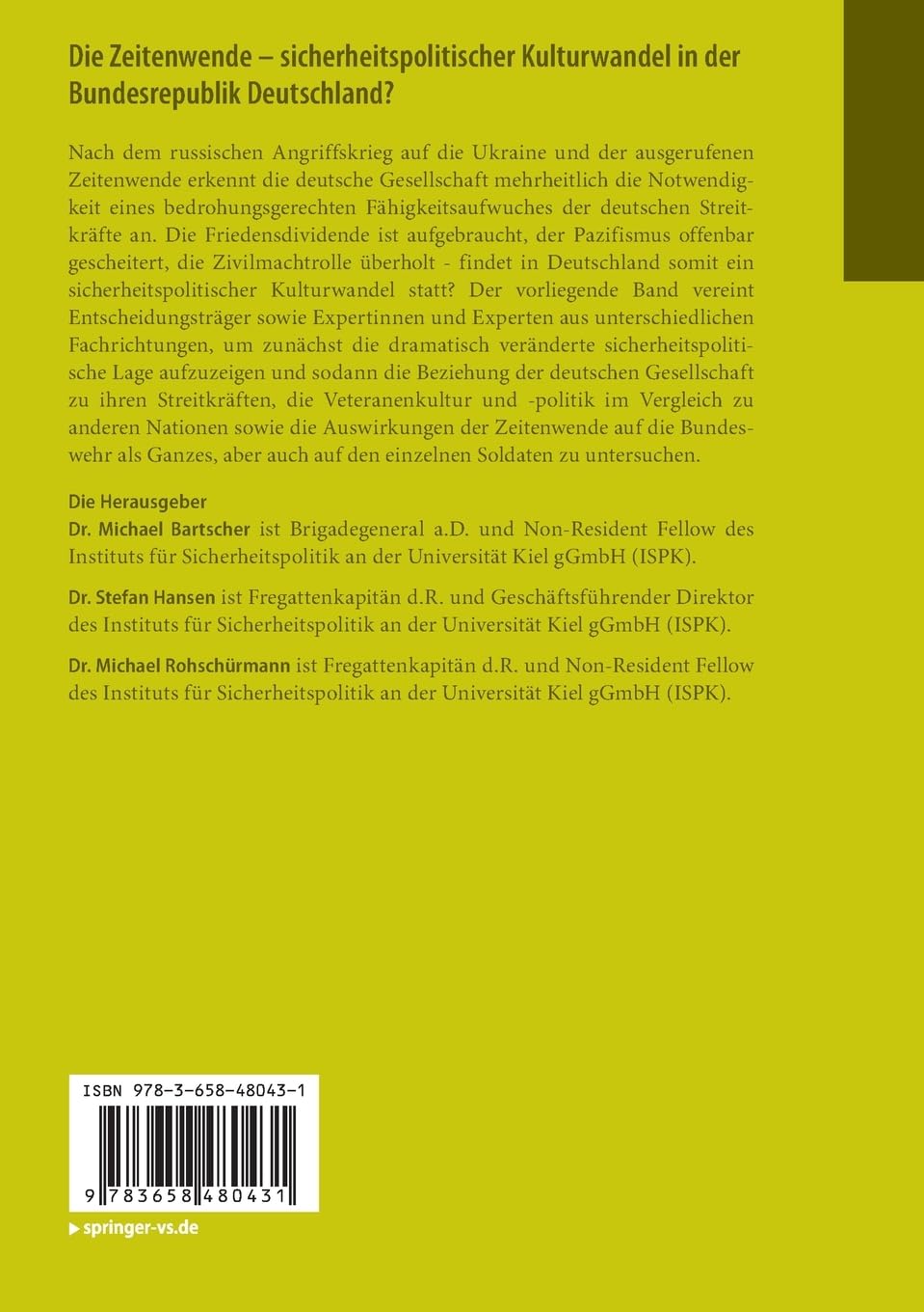 Die Zeitenwende – sicherheitspolitischer Kulturwandel in der Bundesrepublik Deutschland?: Implikationen einer ,Normalisierung' auf Gesellschaft und Bundeswehr
