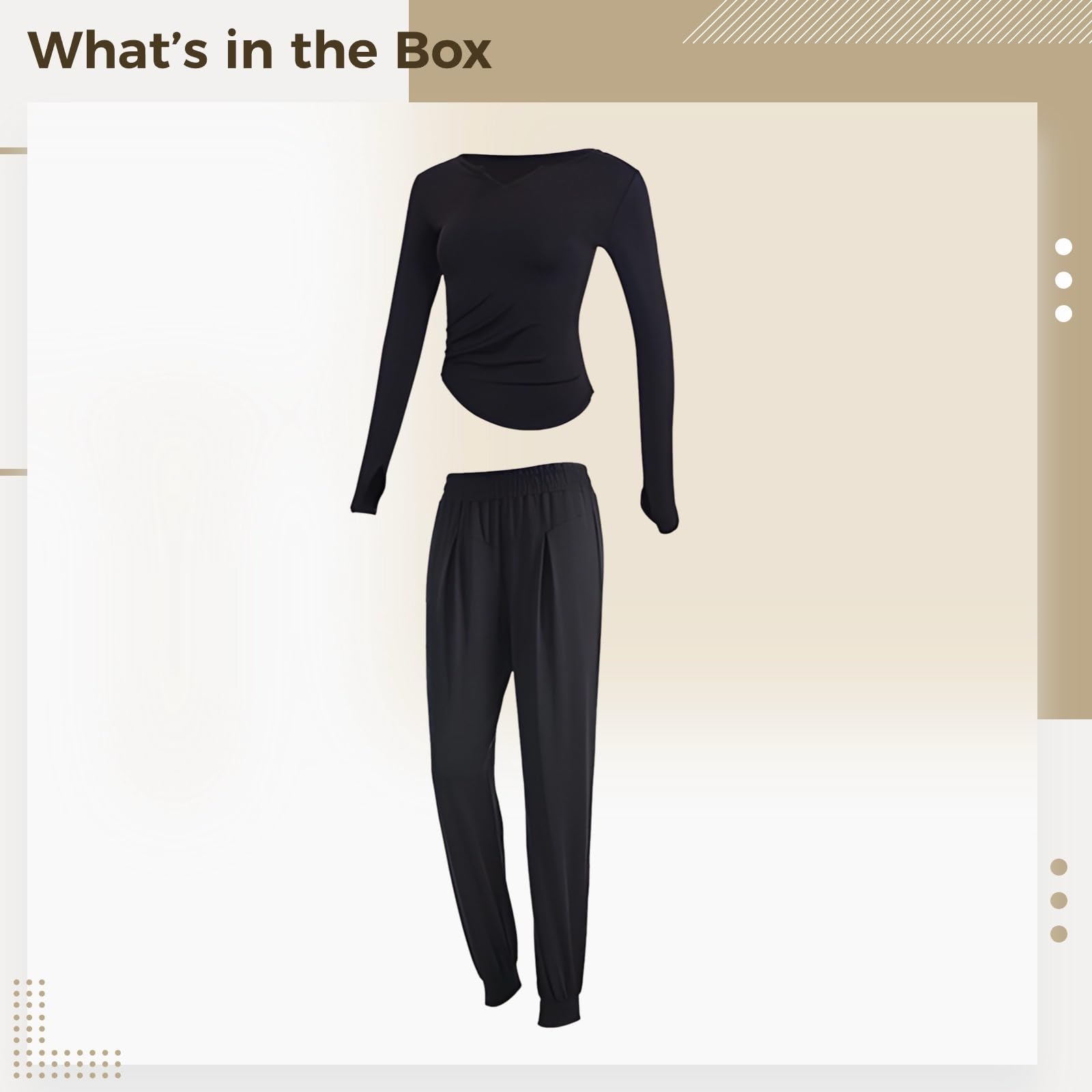 Xxl Tc54014 - Set di due pezzi, in poliestere/spandex con pacchetto nero, per pilates, da donna, 2 pezzi, comodo da indossare per tutti i tipi di corpo, nero