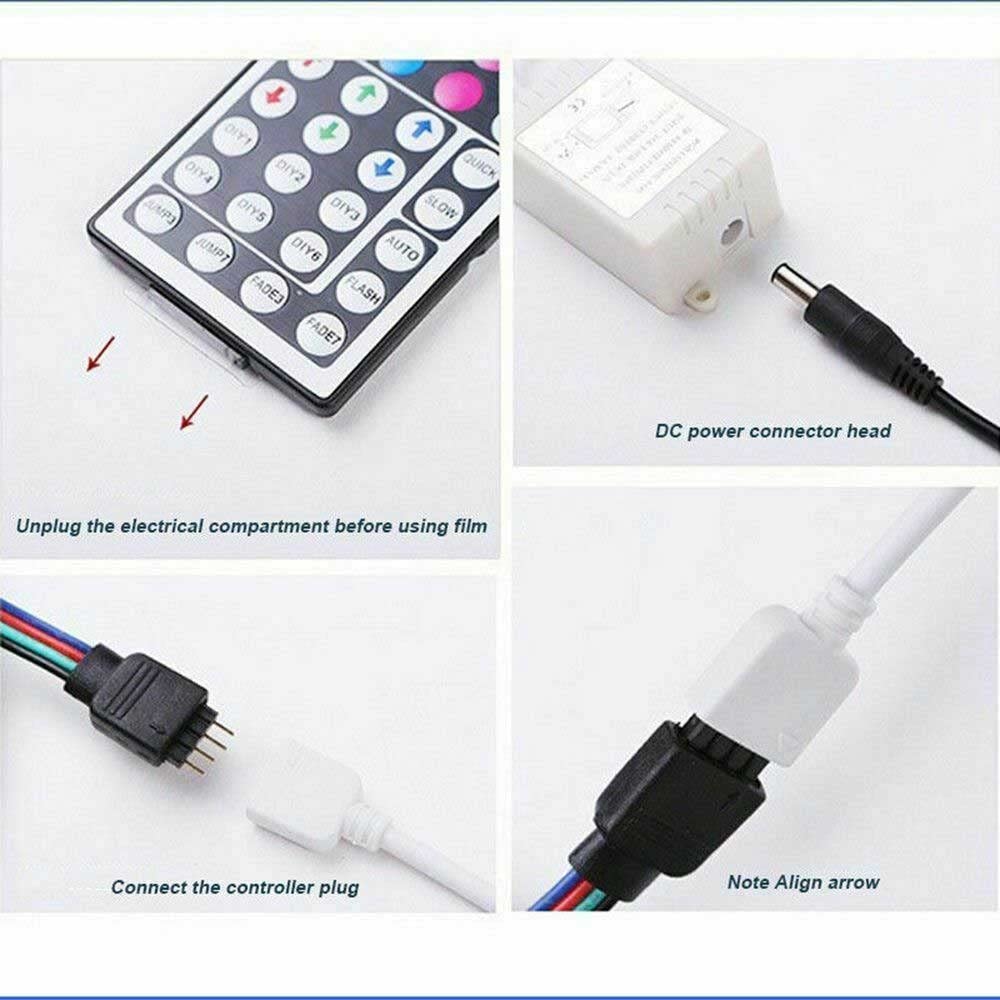 RGB color cambiante LED tira luz controlador caja 44 teclas infrarrojos IR control remoto inalámbrico 12 V regulador ajustable