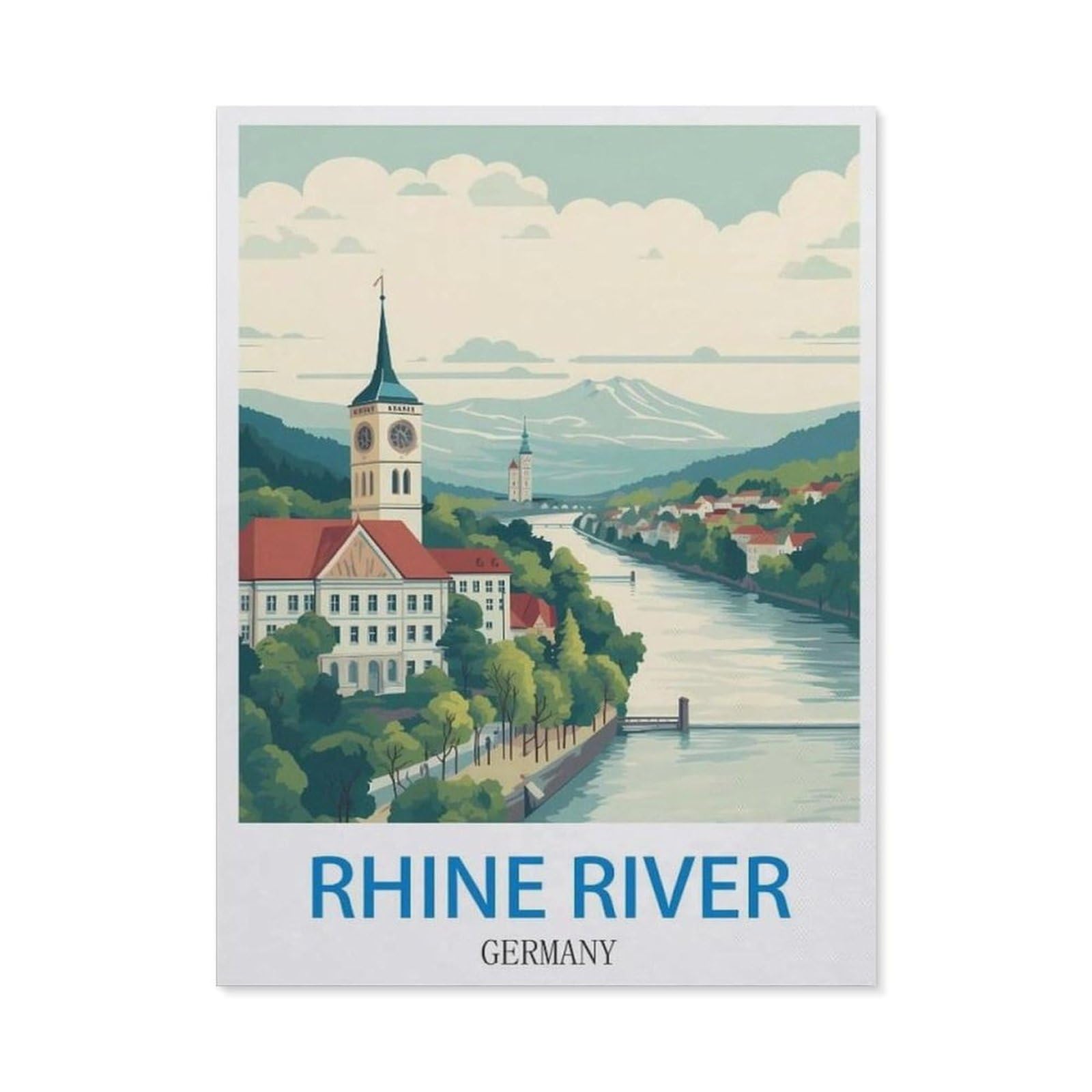 BEAYODKP 5D Diamond Painting，Rhine River Germany（40 x 50 cm）