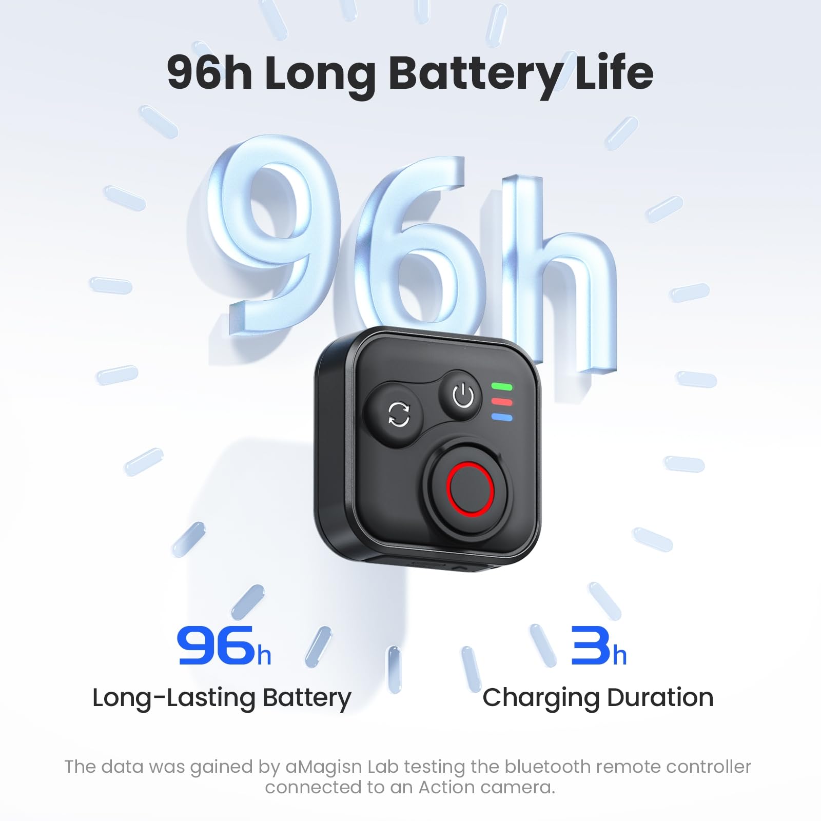 Télécommande pour caméra d'action DJI Osmo 360/Action 6/5 Pro/4, portée de télécommande de 50 mètres, autonomie de la batterie 96 heures, étanche