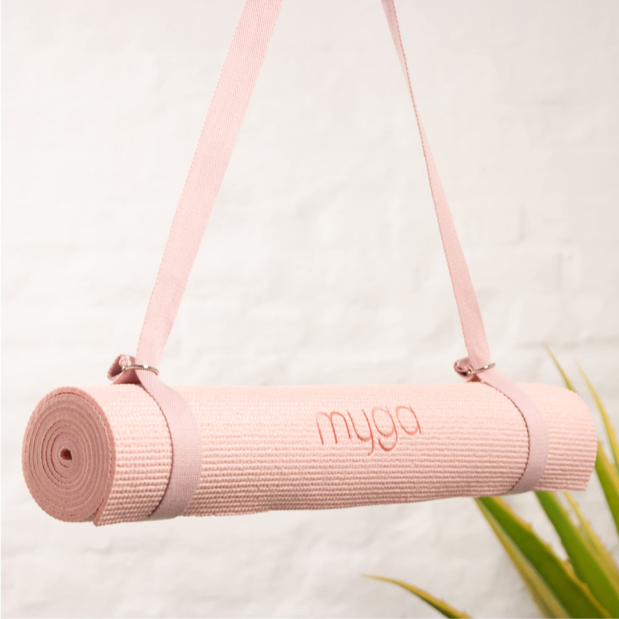 Myga Yoga-Starter-Set – Yogamatte, 2 Yoga-Blöcke und Yogagurt – Starter-Set mit Matte, 2 Steinen & Metall-D-Ring-Gürtel für Anfänger in Yoga, Pilates & Fitness