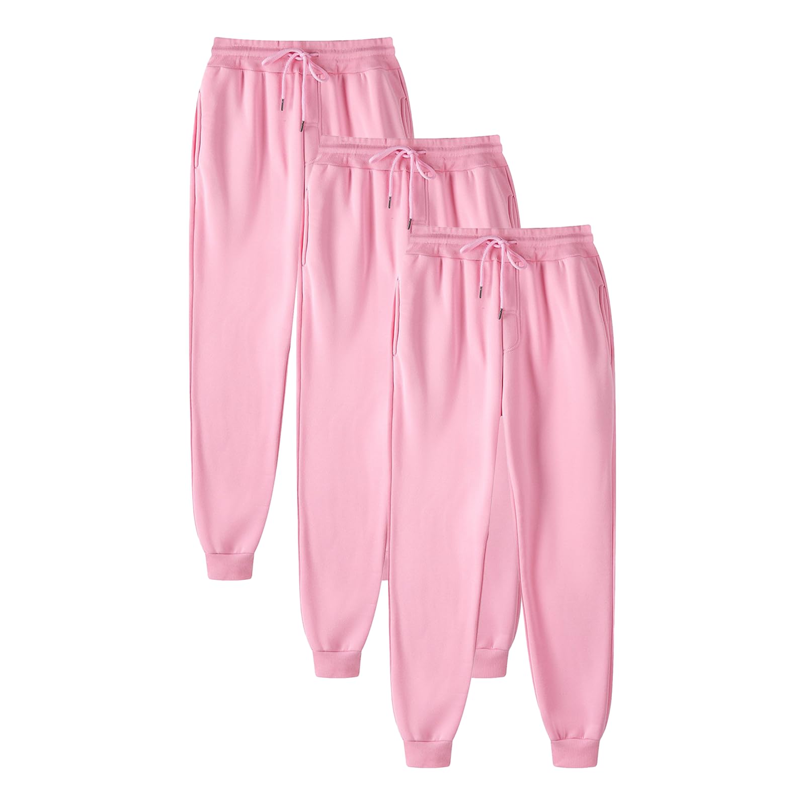 Generisch Pack de 3 pantalones de ocio para hombre, holgados, pantalones de chándal lisos, elásticos, transpirables, cómodos, para exteriores, con diseño retráctil