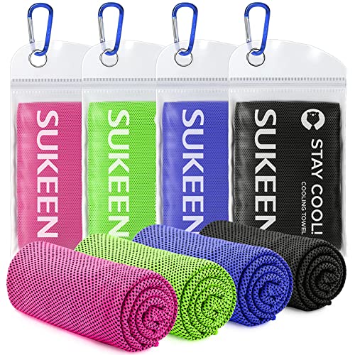 Sukeen 4 Pack Cooling Towels (40"x 12"), Cool Towels for