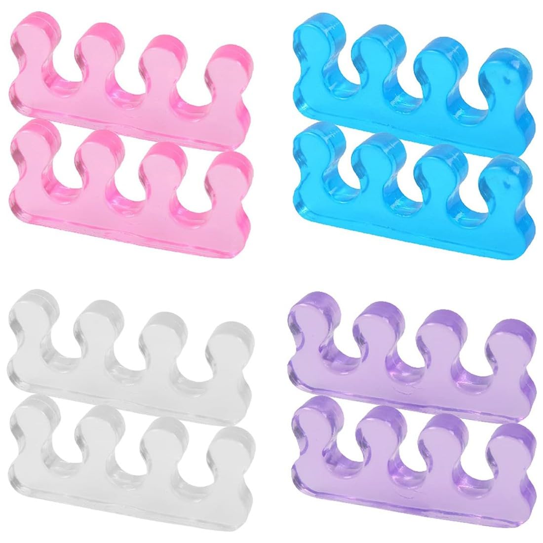 Separador Dedos Pie, 8 Pares Separador de Dedos de Gel, Separador de Dedos de Gel de Sílice, Separadores del Dedo, para Manicura o Pulido u Otras Tareas de Pedicura