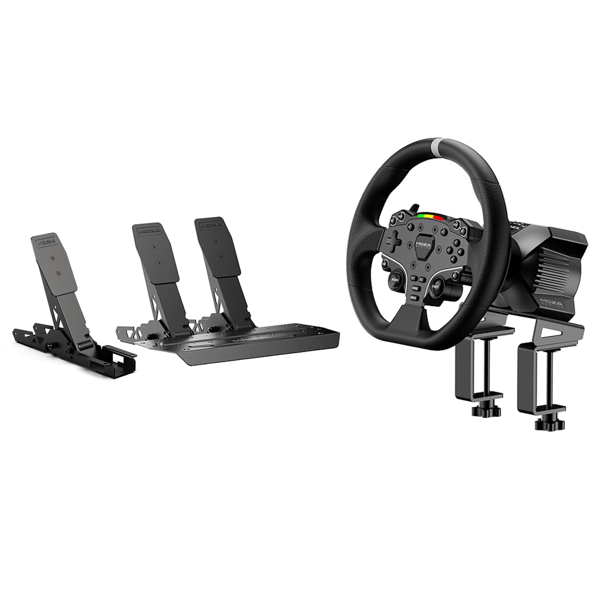 MOZA R3 Racing Simulator for PC, Direct Drive Base & Wheel & Pedals & Clutch bundle for PC