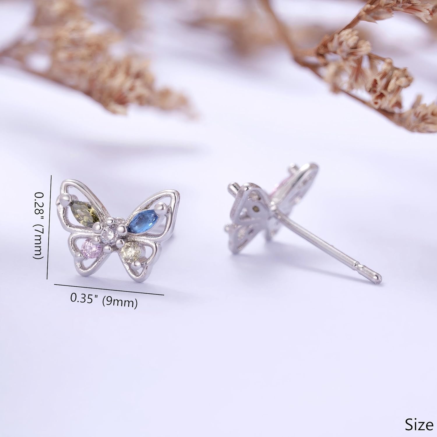 Butterfly Earrings for Daughter, Inspirational Stud Earrings Gift with Message Card, Be Your Own Kind of Beautiful Jewelry from Mom or Dad — 1 Pair or 3-Pair Set - Image 4