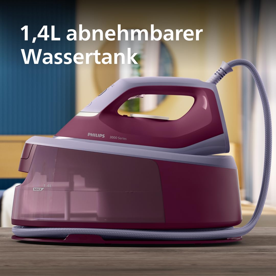 Philips Dampfbügelstation Serie 3000, Rot, 2400W