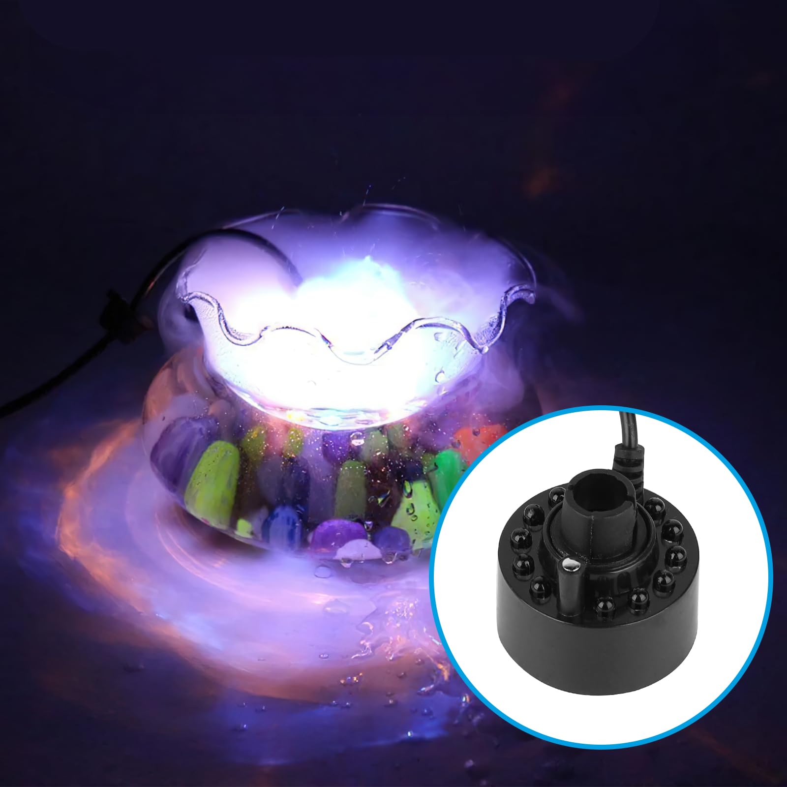 Fontana A Nebbia Ultrasuoni Con LED - Per Acquari, Stagni, Interni, Effetto Nebbia E Luce - Foto 4