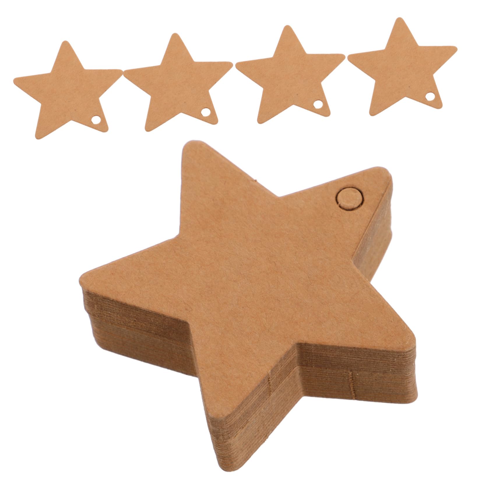 LALAFINA Blank Star Shaped Tags Kraft Paper Handmade Present Tags for DIY Crafts Holiday Decor Xmas Wrapping Party Favors and Weddings
