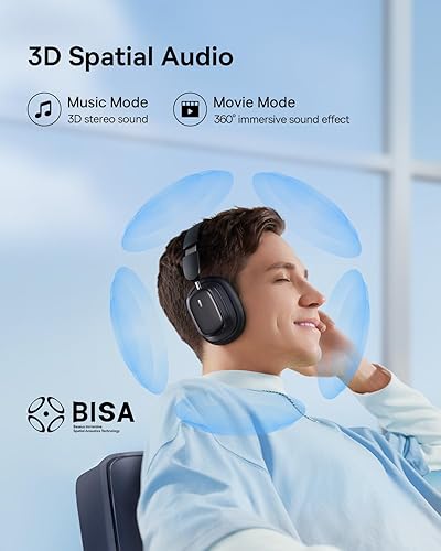 Miniatura 5 de Baseus Auriculares con cancelación activa de ruido con tiempo de reproducción de 100 horas, sonido LHDC de alta resolución, reduce el ruido hasta en